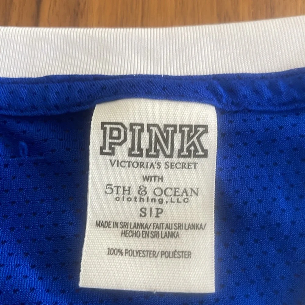 Los Angeles Dodgers MLB PINK by Victoria’s Secret Royal/White Mesh Jersey-S - Picture 4 of 5